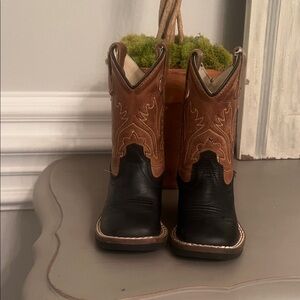 Old West Kids Boots in Black and Brown